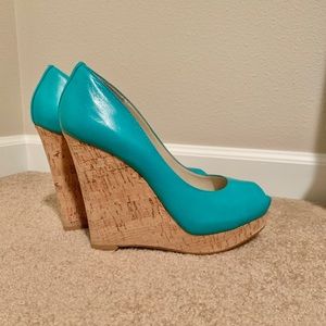 Teal Platform Wedge heels!